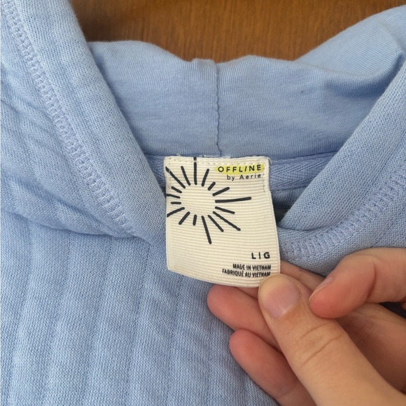 Aerie Sky Blue Quilted Hoodie - Picture 3 of 3